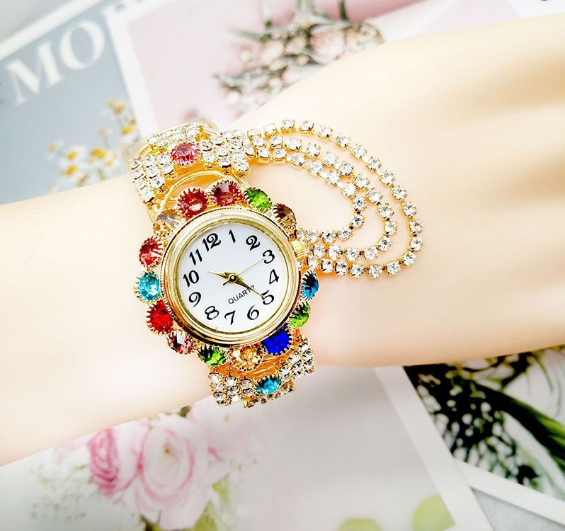 Luxury Rhinestone Women Watches Fashion Adjustable Bangle Ladies Quartz Wristwatch Reloj Mujer