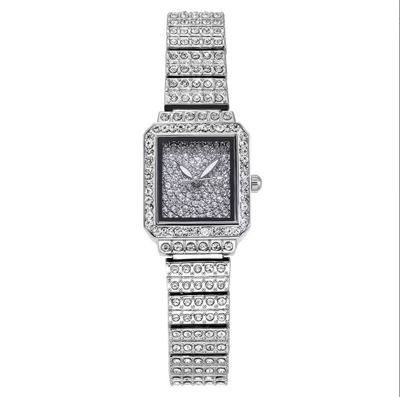 New Women Watches Simplicity Square Quartz Watch Clock Luxury Rhinestone Fashion Wristwatches Lady Round Watch Relogio Feminino