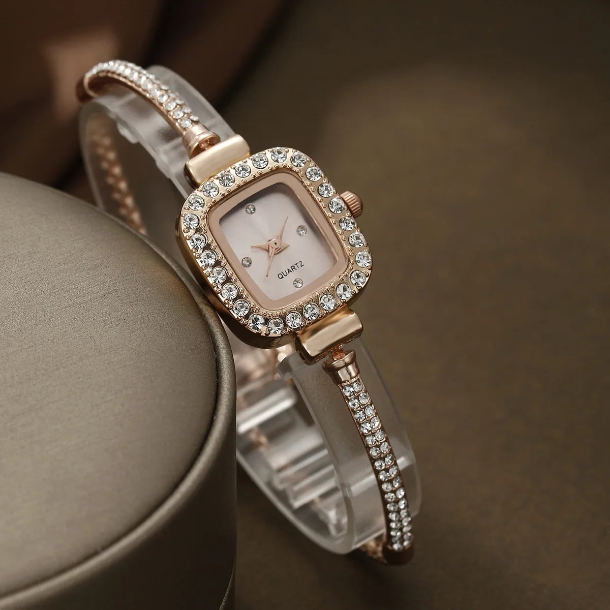 Fashion Rhinestone Square Women Watches Ladies Bracelet Band Quartz Watch Reloj Mujer