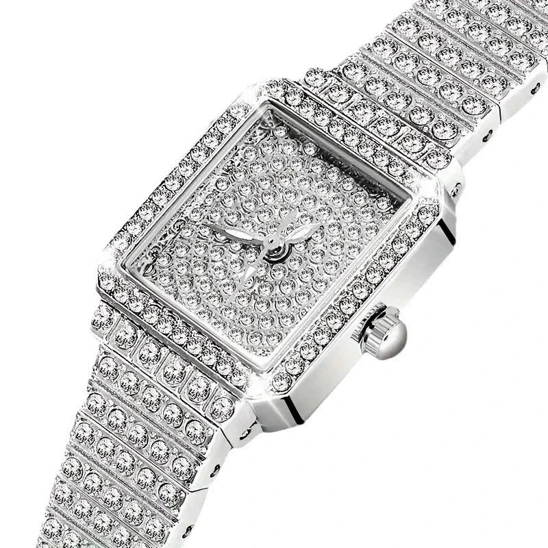 New Women Watches Simplicity Square Quartz Watch Clock Luxury Rhinestone Fashion Wristwatches Lady Round Watch Relogio Feminino