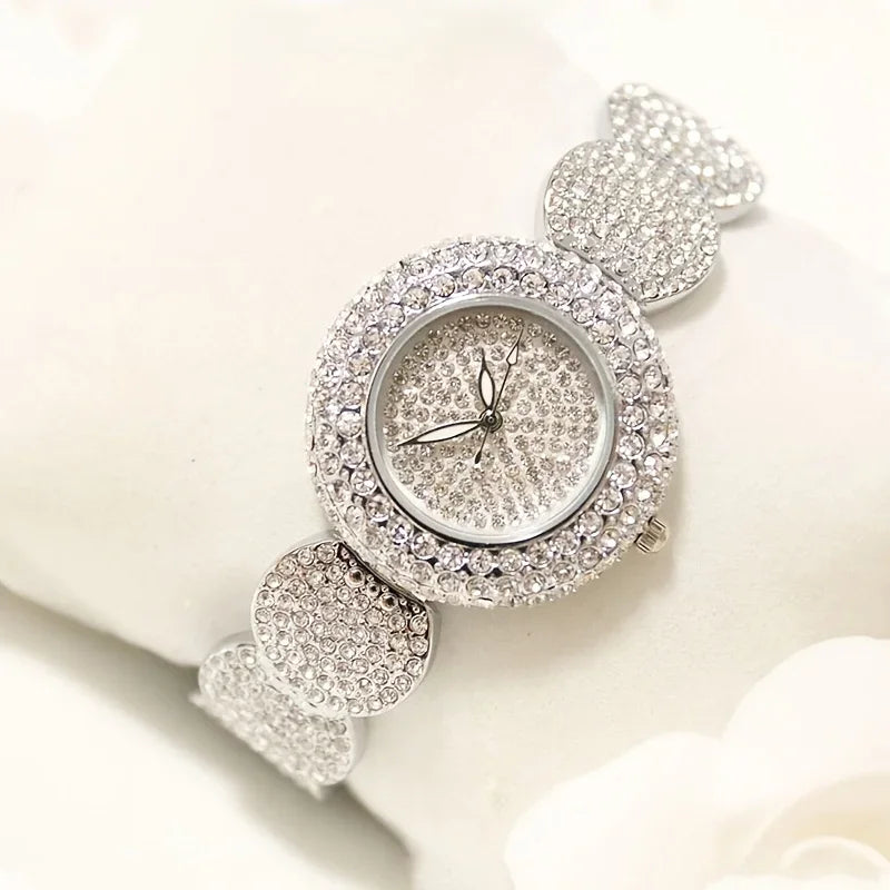 Women's Watch Luxury Rhinestone Quartz Bracelet Watch Sparkling Fashion Analog Party Dress Wrist Watch