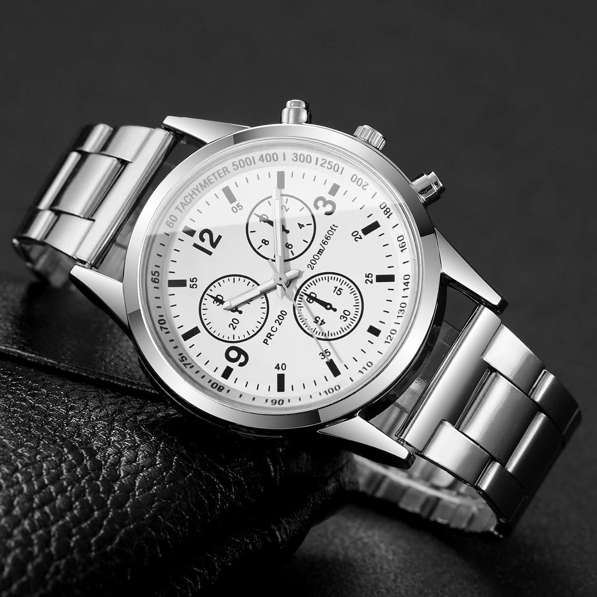 Fashion Men Business Quartz Watch Luxury Silvery Strap Wristwatch Reloj Hombre(Without Box)