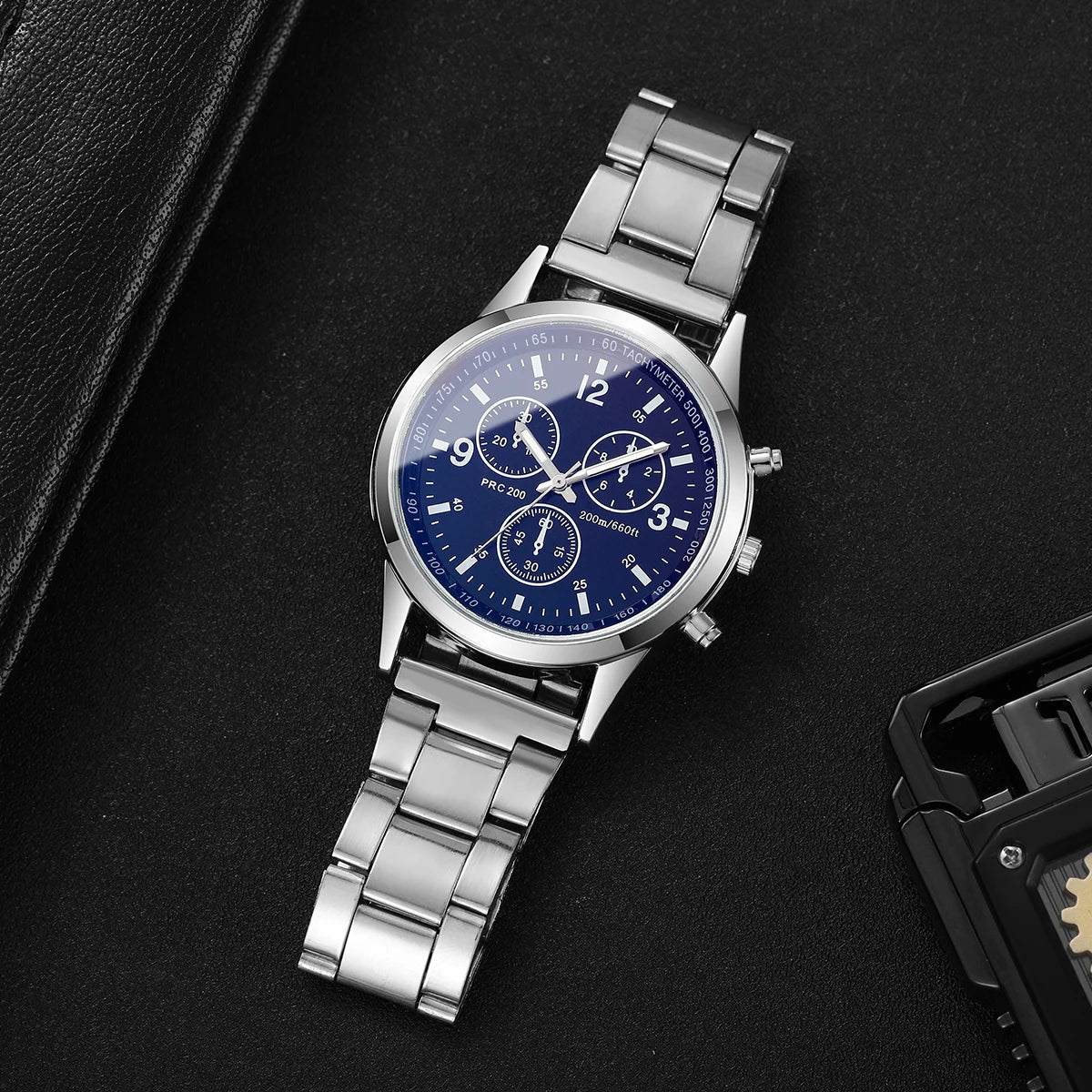 Fashion Men Business Quartz Watch Luxury Silvery Strap Wristwatch Reloj Hombre(Without Box)