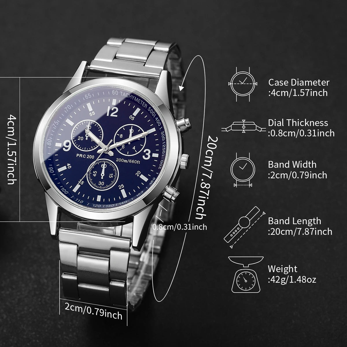 Fashion Men Business Quartz Watch Luxury Silvery Strap Wristwatch Reloj Hombre(Without Box)