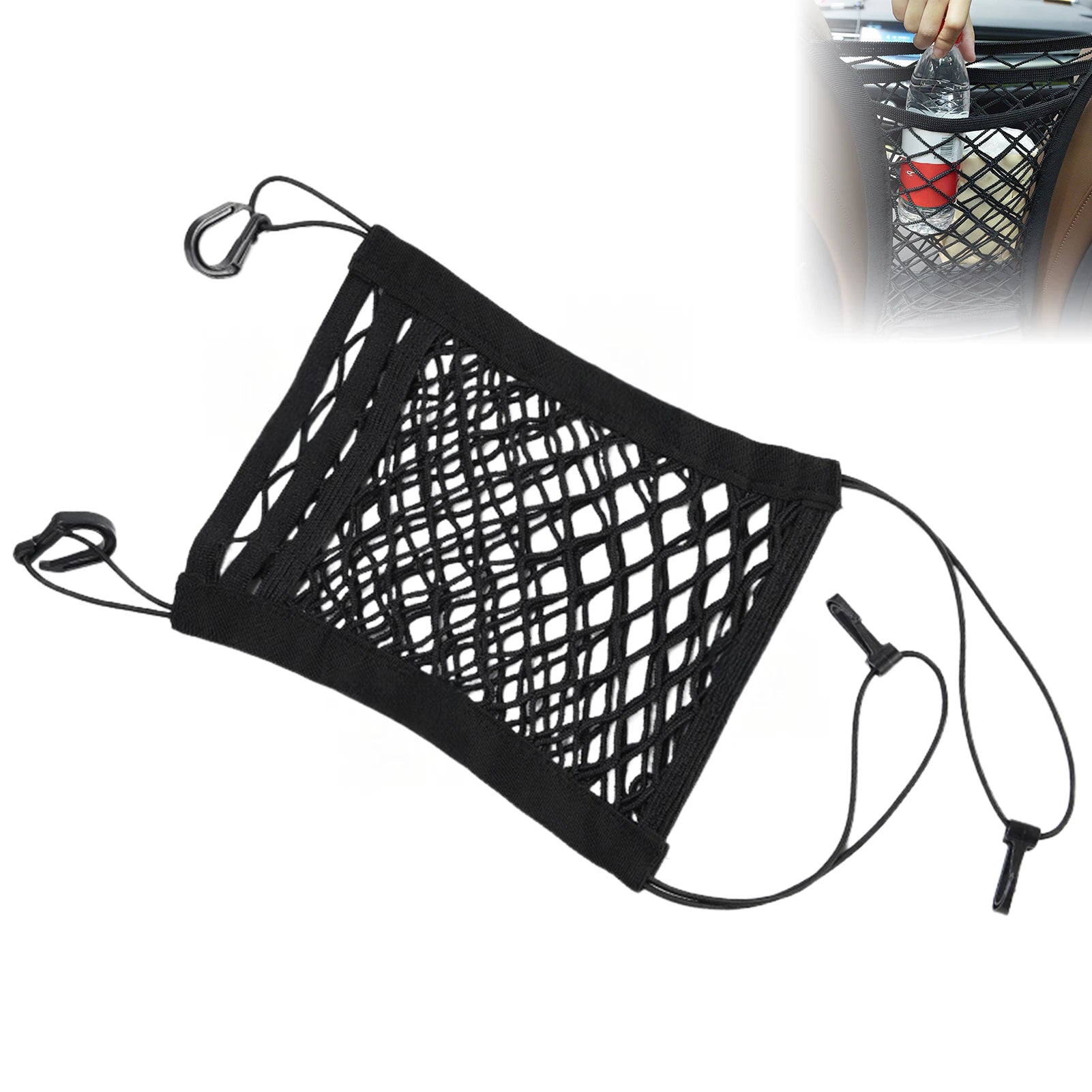 Car Seat Gap Mesh Organizer Stretchable Mesh Pocket Organizer Holds Phone Keys Sunglasses