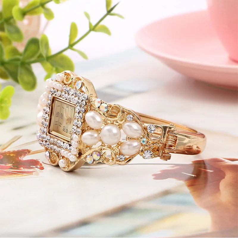 Fashion Dress Women's Watch Brand Luxury Simple Pearl Bracelet Jewelry Waterproof Female Clock Fashion Watches for women Gift
