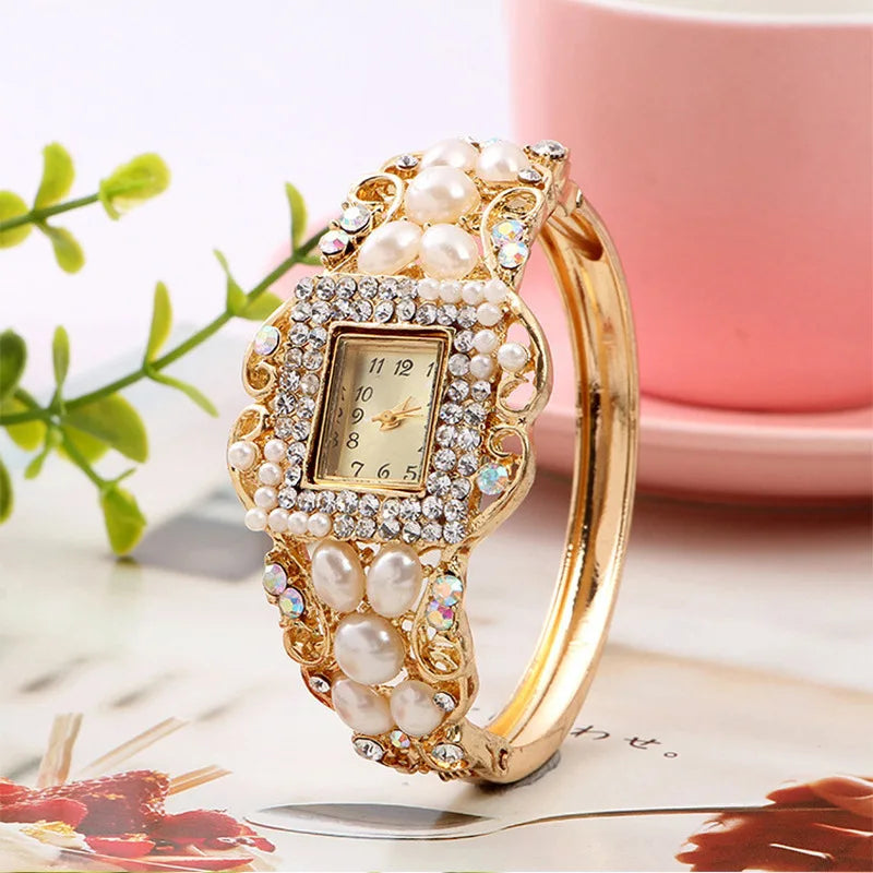 Fashion Dress Women's Watch Brand Luxury Simple Pearl Bracelet Jewelry Waterproof Female Clock Fashion Watches for women Gift