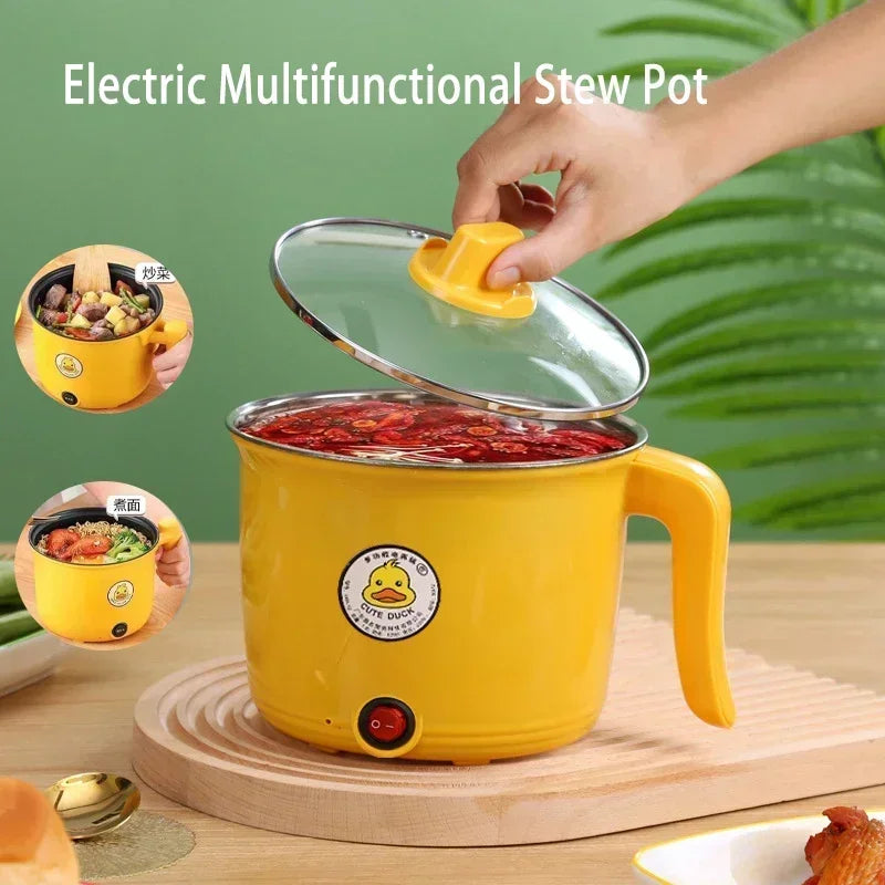 1.8L Multifunctional Non-stick Electric Hot Pot for 1-2 People Student Dormitory Household Kitchen Appliance